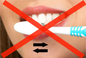 Неправильное направление движений при чистке зубов